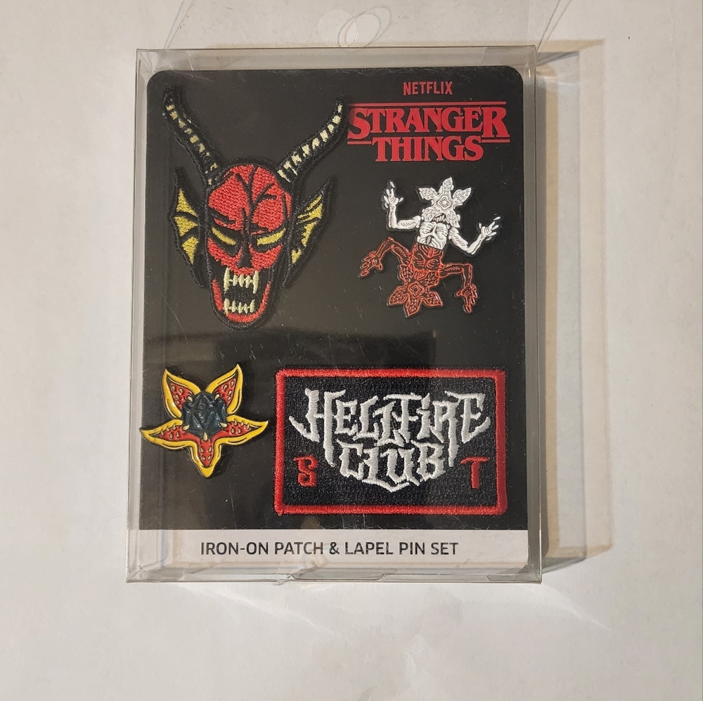 Stranger Things Iron-On Patch and Pin Set